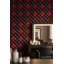 Papier peint géométrique matelassé rouge mural-27555856