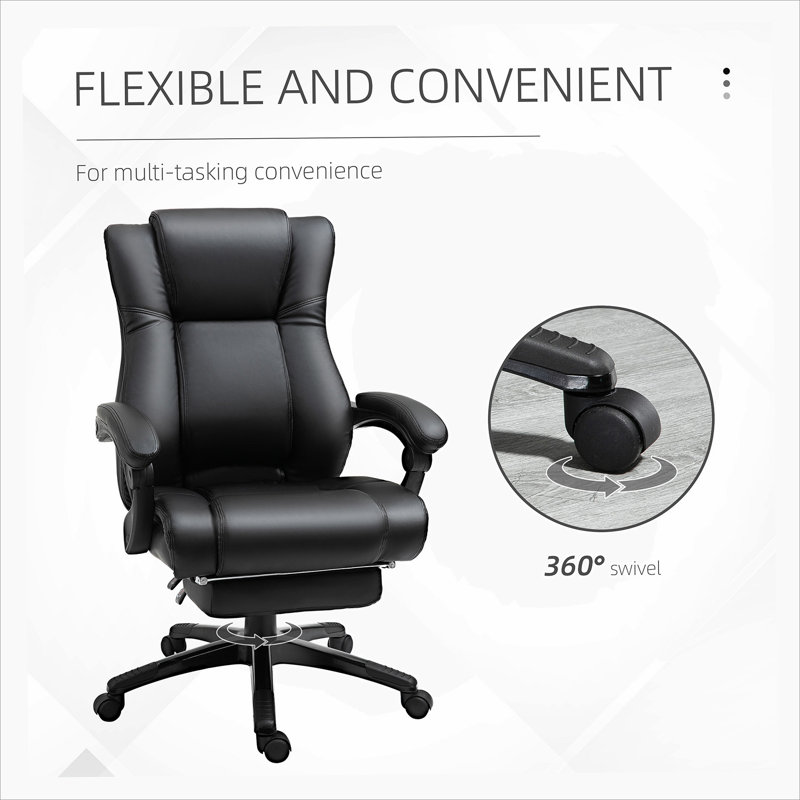 Black High Back Leather Swivel Executive Office Chair