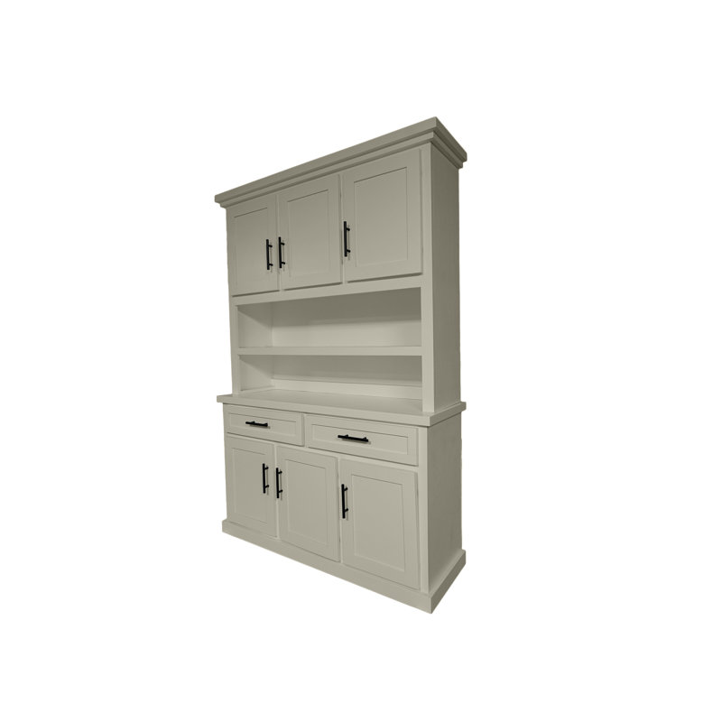Shaker Style Dining Hutch and Buffet Cabinet, Caribbean Rum