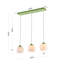 Luminaire suspendu vert 3 lumières avec abat-jour en verre
