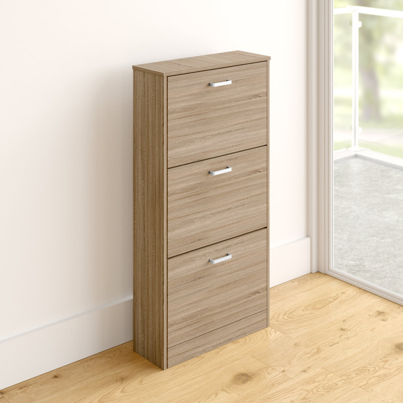 12 Pair Flip Down Shoe Storage, Beige