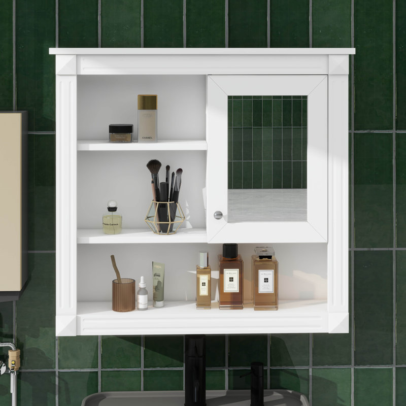 Armoire de toilette murale 32 po, 4 tablettes réglables pour le rangement au-dessus de la toilette et l'organisation des médicaments
