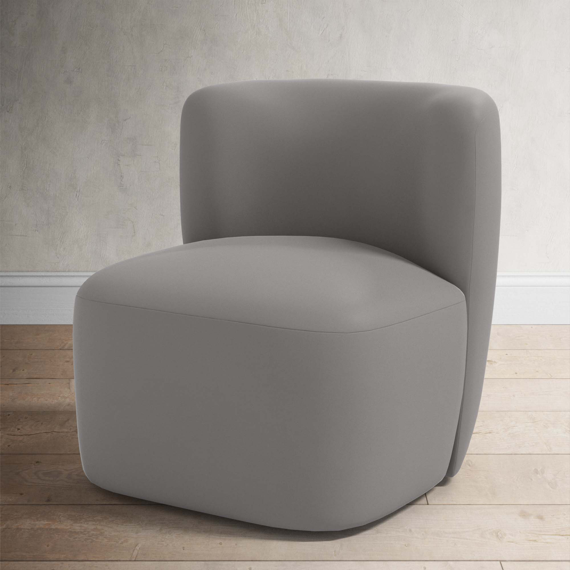 Mariza Upholstered Swivel Accent Chair, Classic Otter Performance Velvet