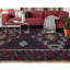 Hand-Knotted High-Quality Black and Red Area Rug