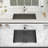 Laundry Sink 24 Inch - 24 x 18 x 12 Inch Undermount Gunmetal Black Laundry Utility Sink Deep Single Bowl 16 Gauge Stainless Steel Laundry Tub Sinks