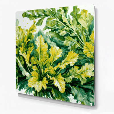 Vegetables Mustard Greens Beige Metal Wall Art