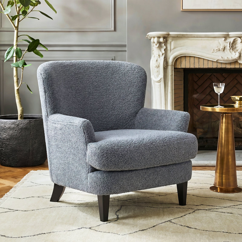 Kamiyla 33'' Wide Armchair and Ottoman, Dusty Blue, Yes