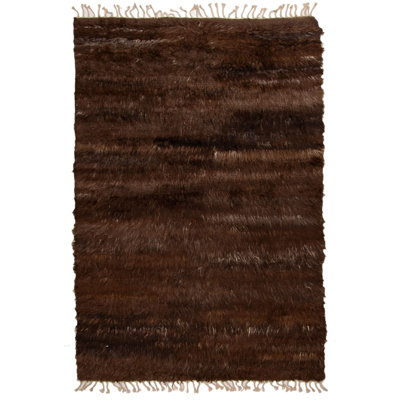 Tapis en peluche brun Denman 163 cm x 236 cm
