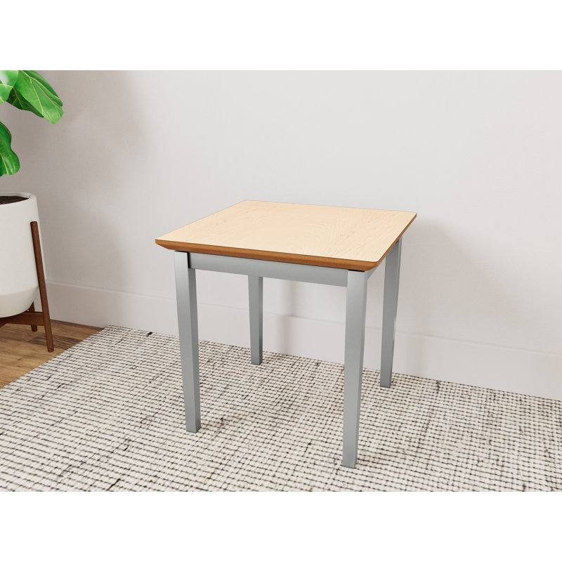 Table de bout en acier Lenox, Chêne Naturel, Argent argent