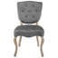 Chaise d'appoint capitonnée en velours gris-955069013