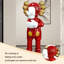 29,13 "Internet célébrité" Violent Bear "rouge grand affichage sculpture-1348718235