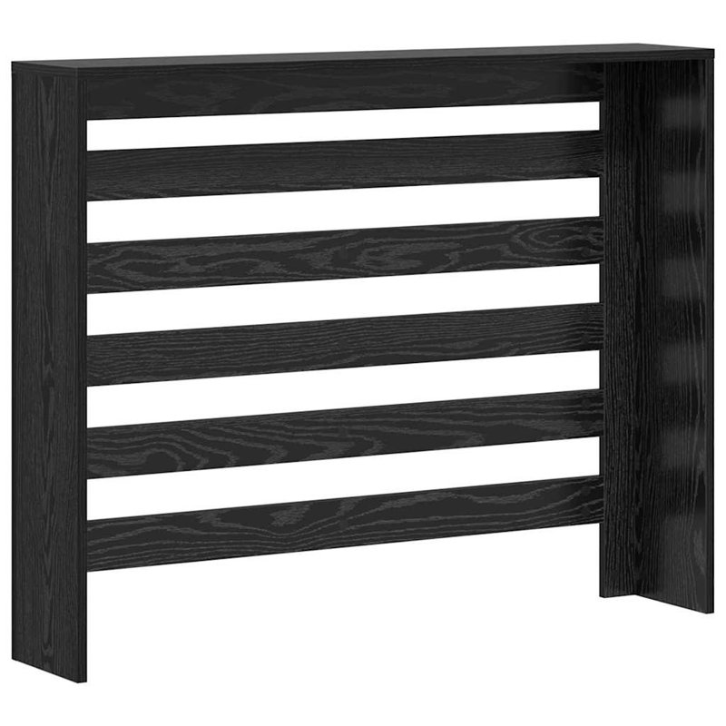 Small Radiator Cover, Black Oak, 104 x 20 x 82 cm, Horizontal Slats