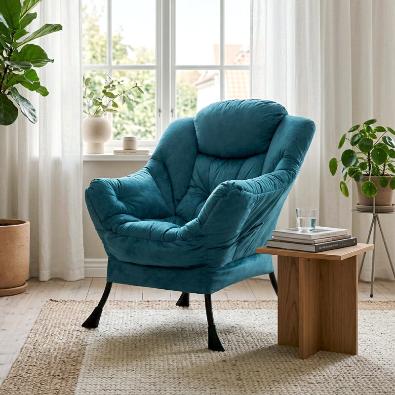 Armchair Accent Chair Lazy Chair, Dark Green