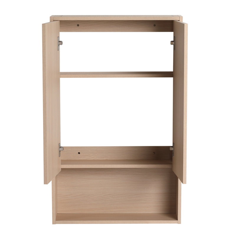 24 Inch Wall-Mounted  Cabinet With 2 Dooors And Open Shelf