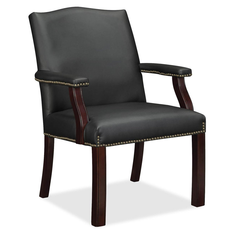 Chaise de salle d'attente en cuir l 27 po avec structure en bois