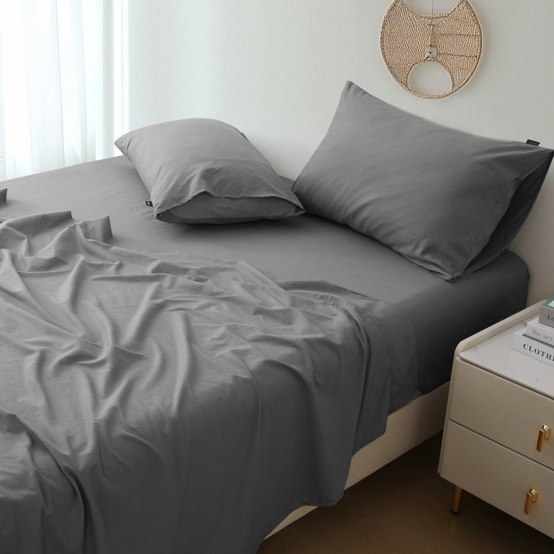 Solayne 1800 Series Sheet Set Extra Deep Pocket， Microfiber， Soft and gentle on the skin, Gray