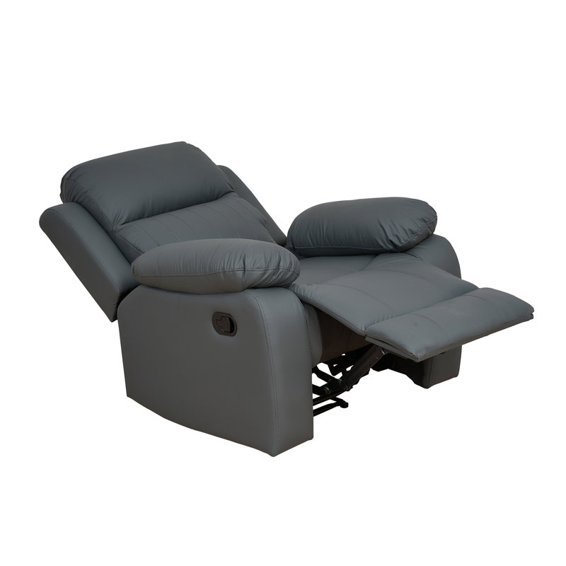 35.5" Wide Faux Leather Manual Standard Recliner, Dark Gray