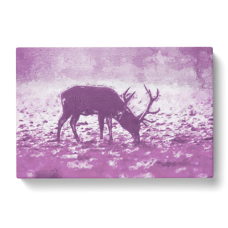 A Grazing Stag In Abstract - Wrapped Canvas Painting, 50cm H x 76cm W x 3cm D