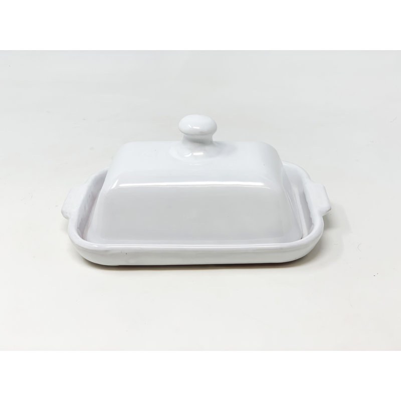 Cassiopeia Butter Dish with Lid, White
