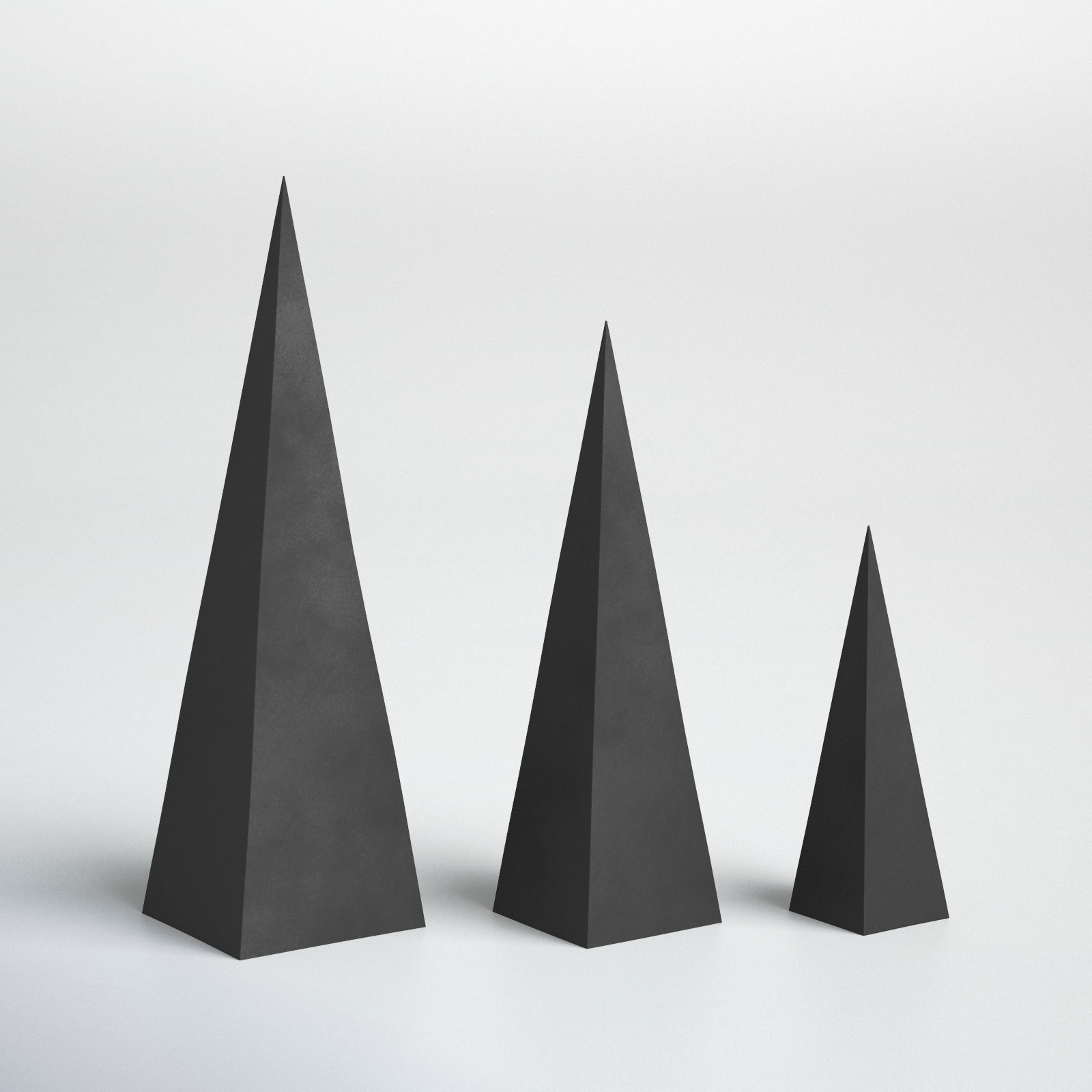 Fisher 3-Piece Ceramic Sculpture, Black