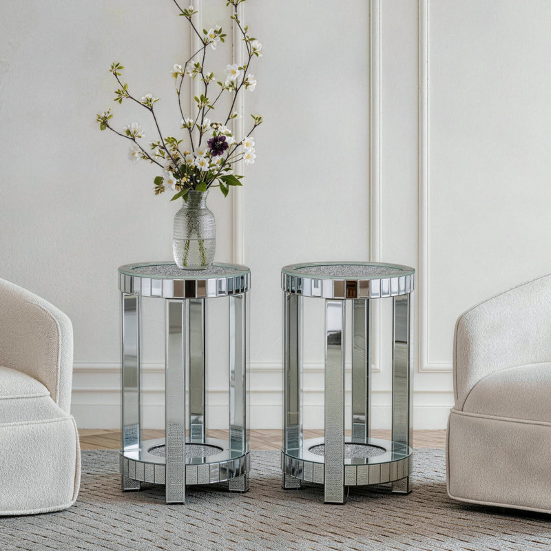 Table de bout haute avec miroir 22 po Amla
