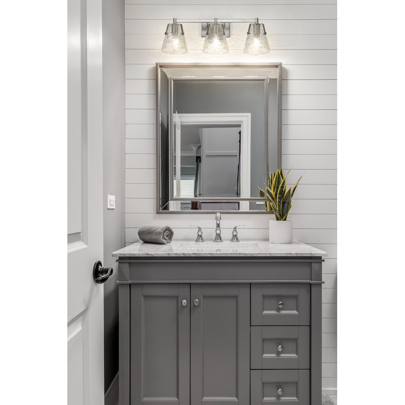 Éclairage pour meuble-lavabo 3 lumières Basiliso, Nickel brossé