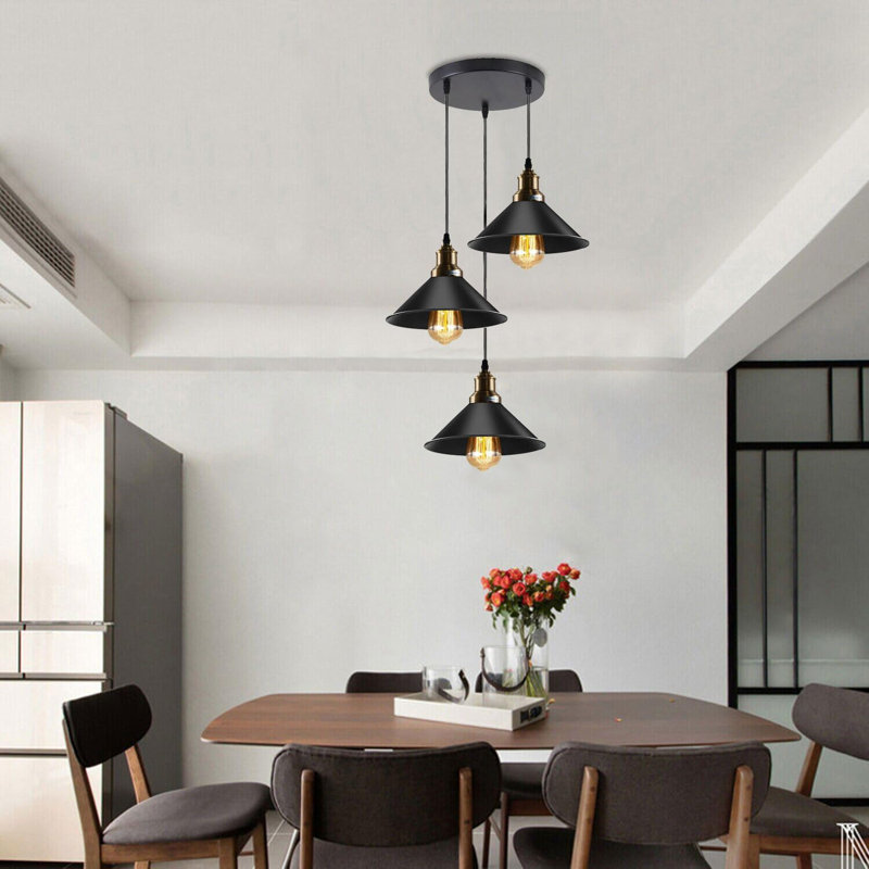 Remi 3 - Light Cluster Pendant, Black