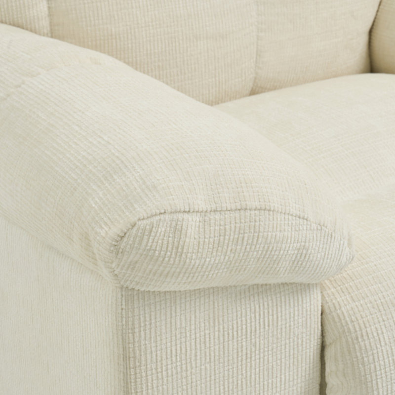 Fauteuil inclinable électrique berçant avec dossier gaufré, Blanc