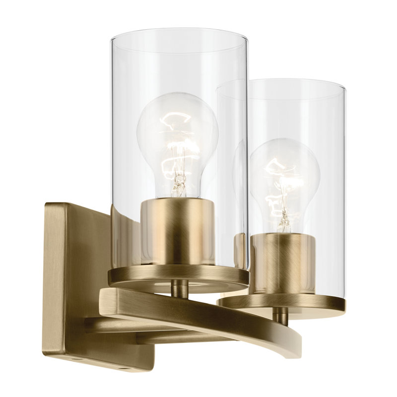 Éclairage pour salle de bain 2 lumières 15,25 po, Laiton
