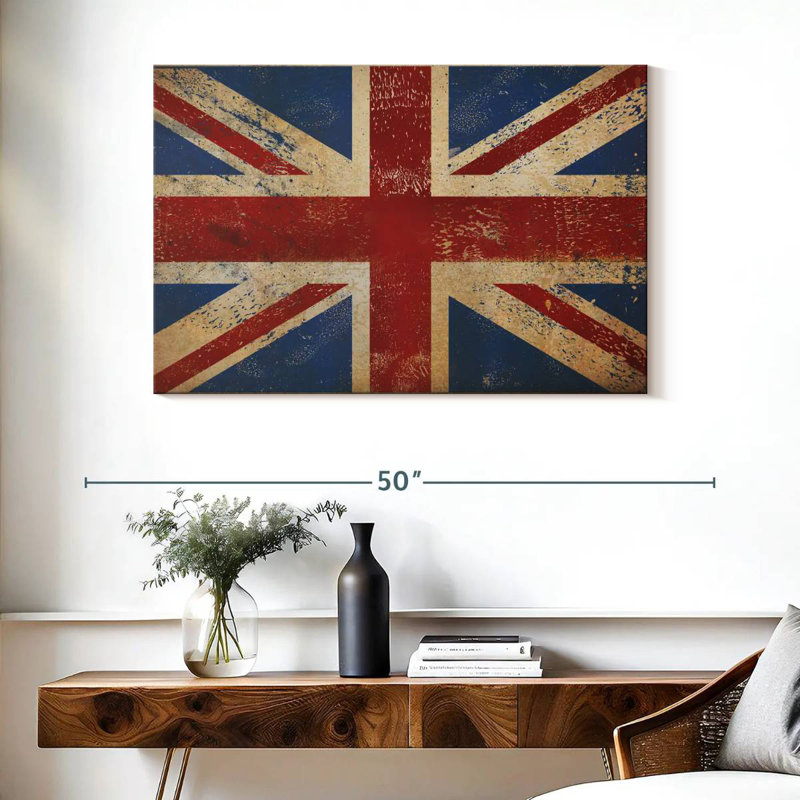 Borges Grunge Union Jack, 26" H x 39" W