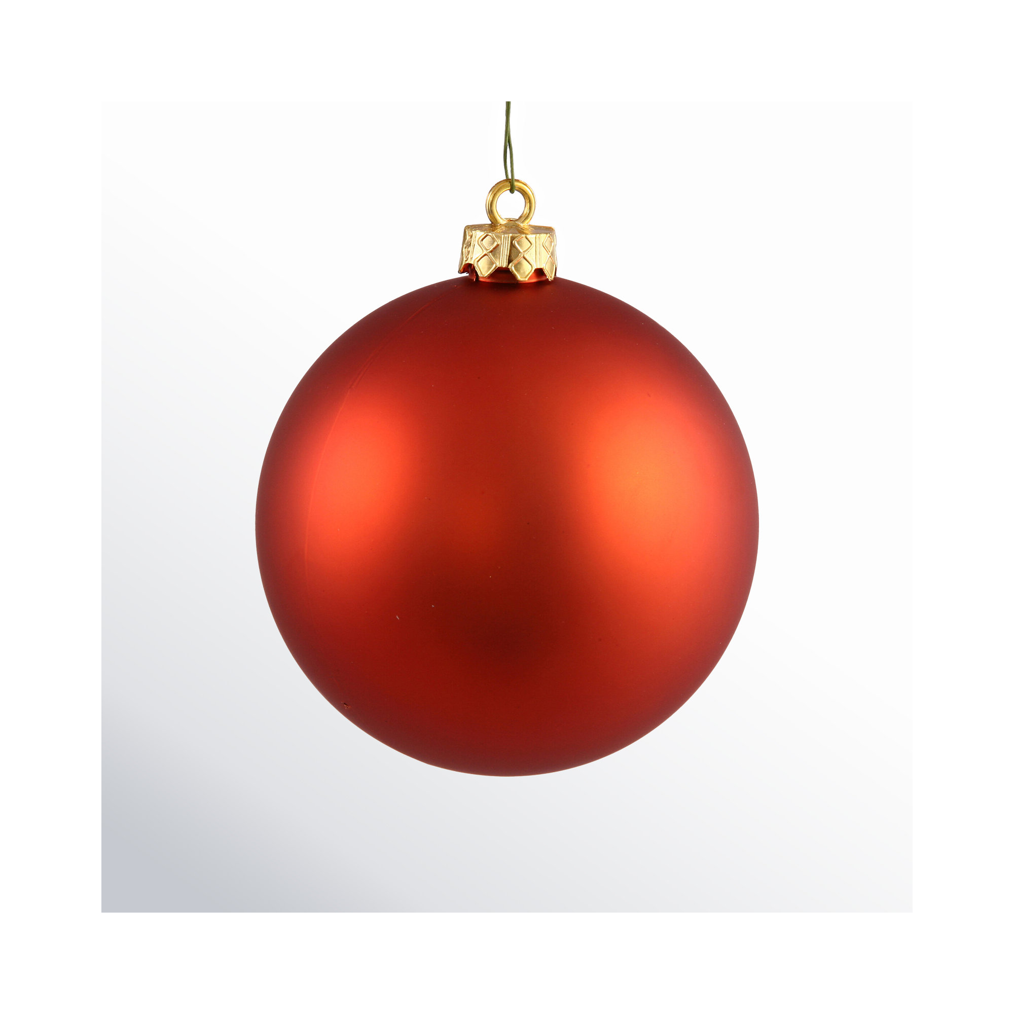 Holiday Décor Ball Ornament, Burnish Orange, 3" H x 3" W x 3" D