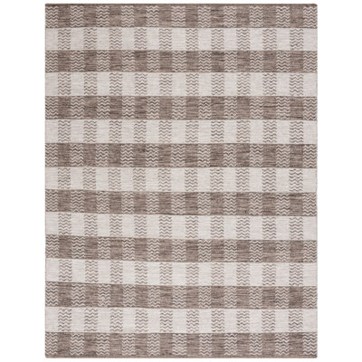 Tapis en laine / coton tissé à la main Vacaville gris clair / brun