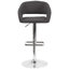 Tabouret de bar contemporain à hauteur réglable en vinyle avec dossier moyen arrondi-128649688-128649689