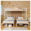 Cadre de lit superposé triple en métal, lits simples convertibles en forme de L, blanc