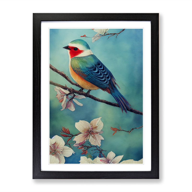 Bird In No.2 - Single Picture Frame Print, 64cm H x 46cm W x 2cm D, Black