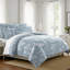 Ensemble d'édredon en coton bleu Elwood-109897358