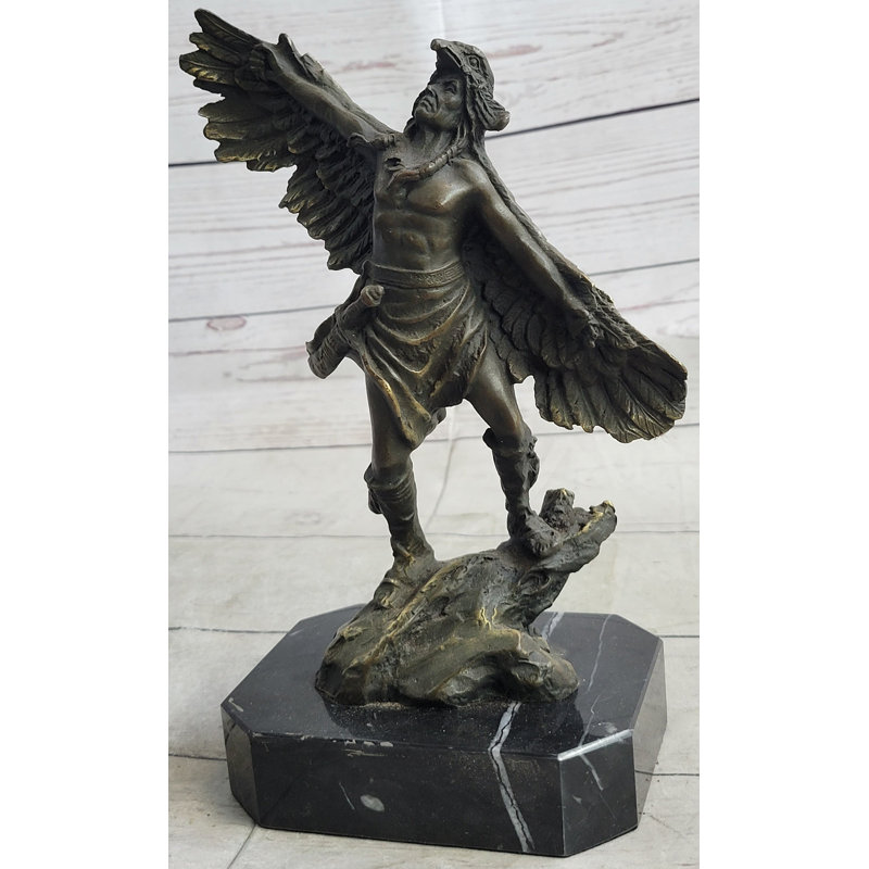 Statue amérindienne danseuse de chaman en bronze