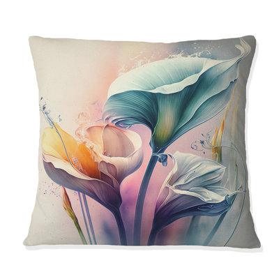 Coussin coloré à imprimé lis de Cally II - Calla Lily