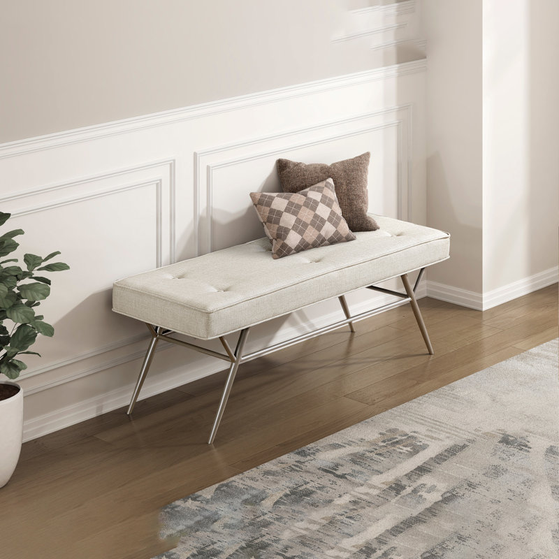 1PC Entryway Bench; Champagne Finish