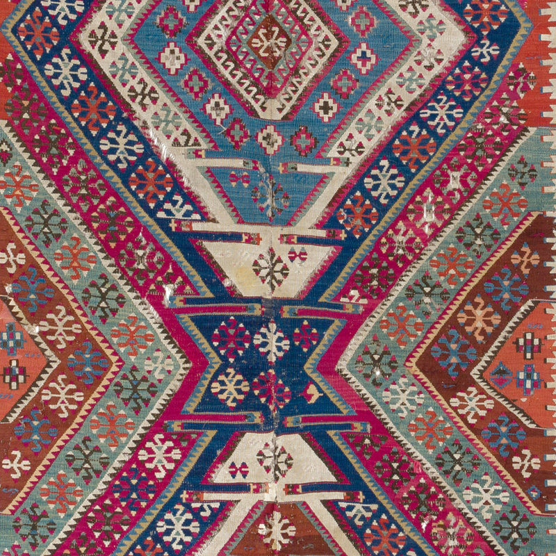 Rare tapis kilim tissé à plat à la main Anatolian, Ca 1875