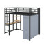 Lit mezzanine en métal avec bureau, tablettes, prise de courant, lumière DEL et garde-robe-729738162-729738174