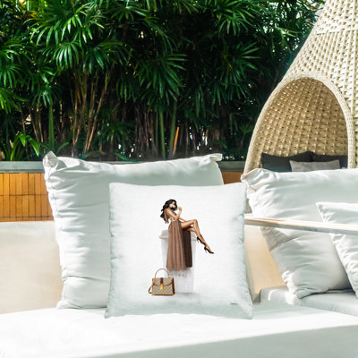 Coussin d'extérieur Stupell Industries Glam Woman