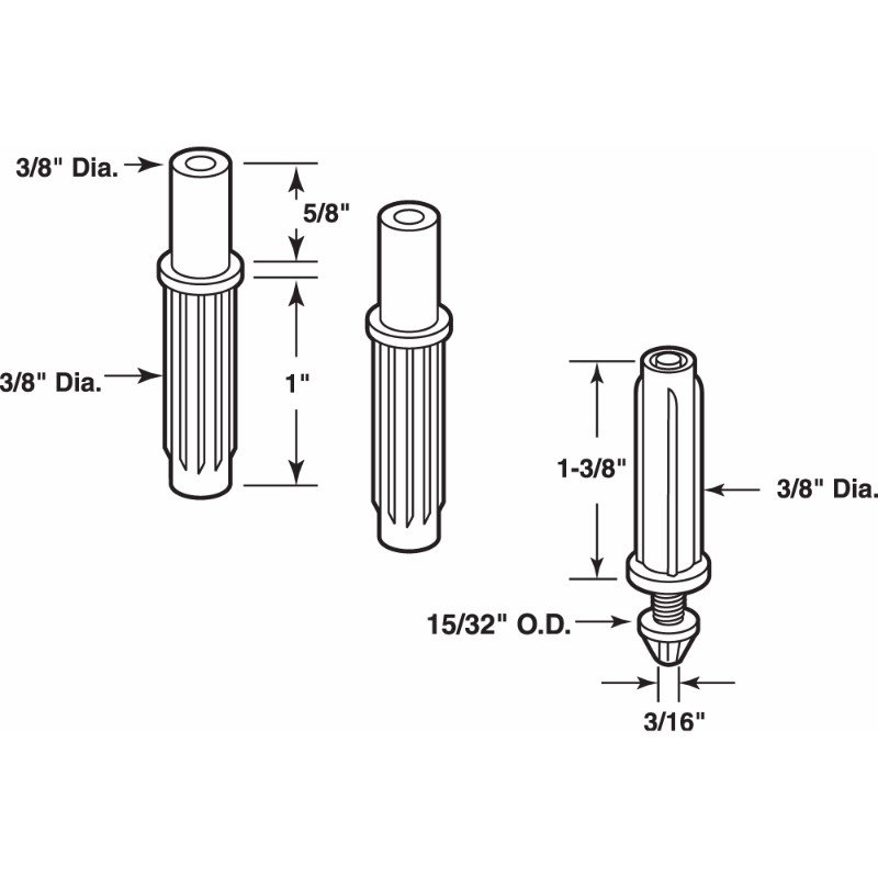 3/8 in. Bi-Fold Door Top/Bottom Pivot and Guide Set (1 Set)