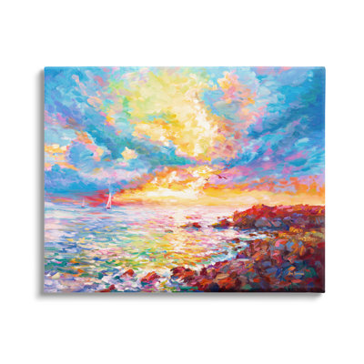 Highland Dunes Mediterranean Sunset Ocean Coast by Leon Devenice