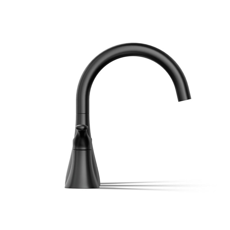 Simplice Bath Trim 2 Deck Mounted Roman Tub Faucet, Matte Black
