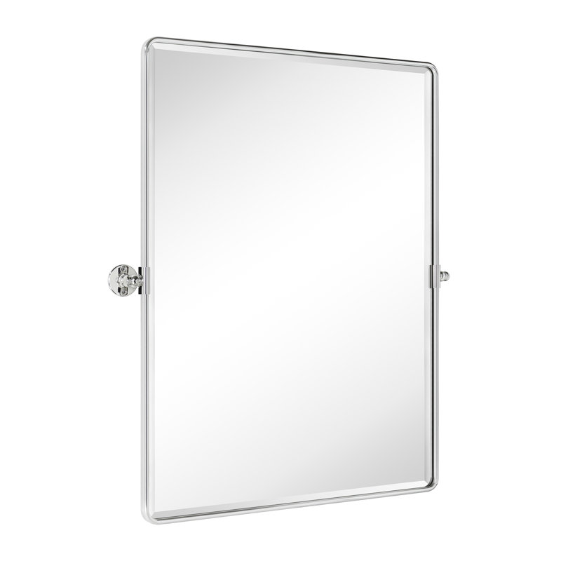 Miroir mural de salle de bain Woodvale, 40 po x 30 po, Nickel poli