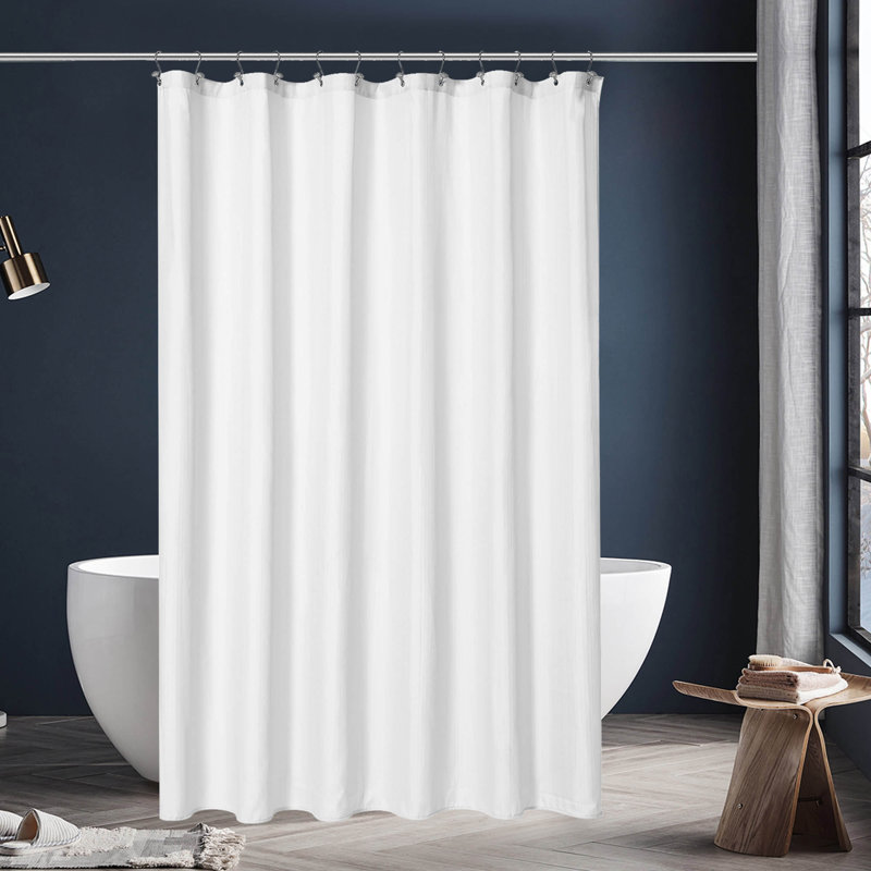 Rideau de douche en tissu hydrofuge, Blanc, H 92 po x l 72 po