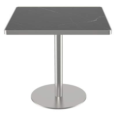 Square Modern Dinning Table 31.5 Inches Bistro Table Tulip Table With Faux Marble Top,Easy Assemble,Sturdy Metal Frame Diameter