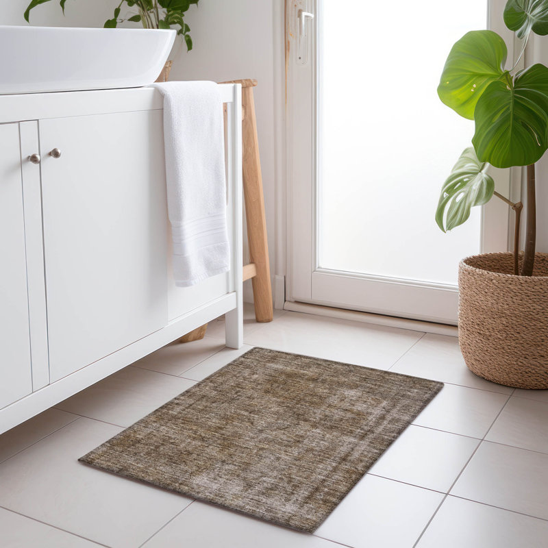 Tapis brun intérieur / extérieur lavable à la machine Cinead ACN1656, Rectangle 1 pi 8 po x 2 pi 6 po