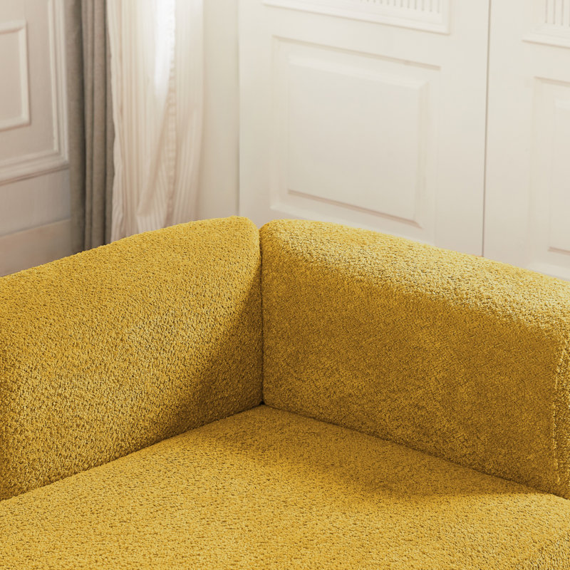 Méridienne Boucle Méridienne Fluffy, Orienté à gauche (vu de face), Jaune